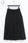 SWAYING 24 Autumn and Winter Silk Wool Pleated Skirt SW-SW24AW3B25-HEI Black